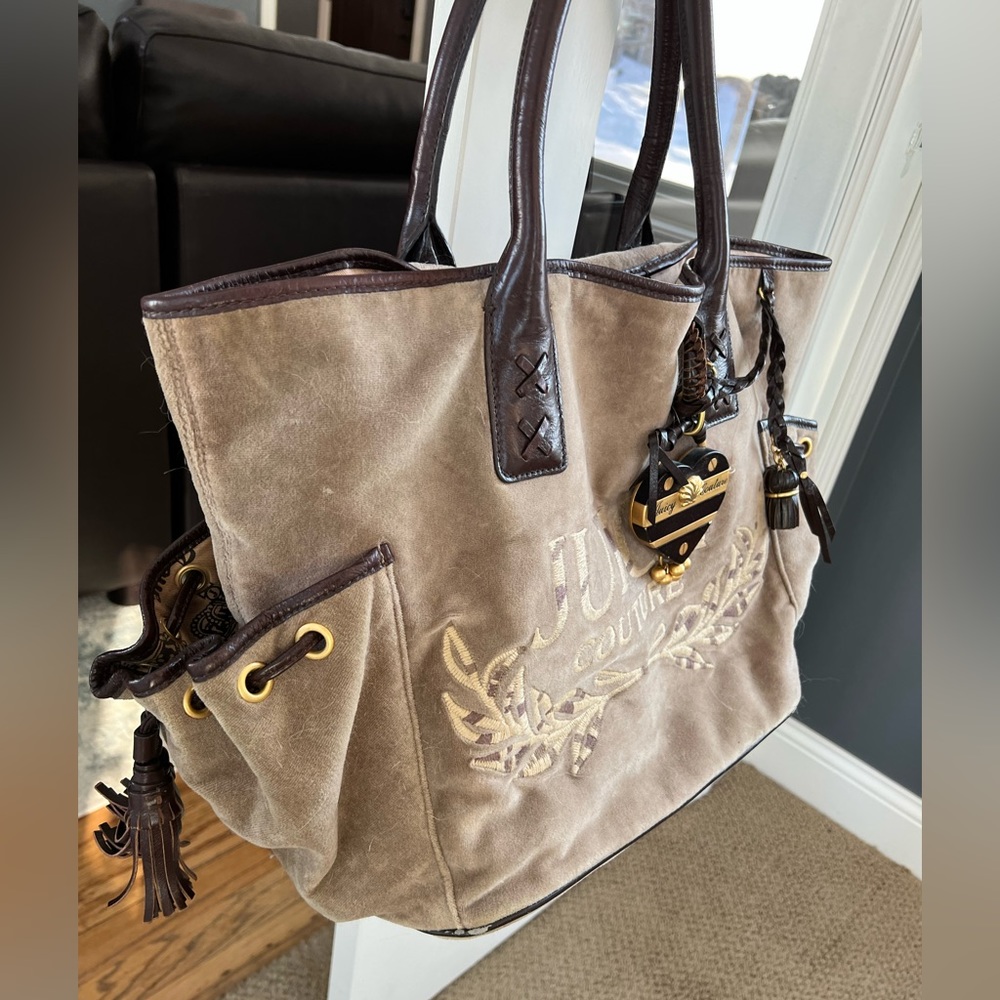 Juicy Couture Diaper Bag - brown suede - gently used; excellent condition!